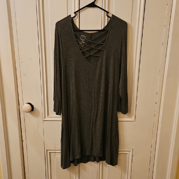 Maurices Charcoal Long Sleeve Top/Dress - Picture 1 of 4